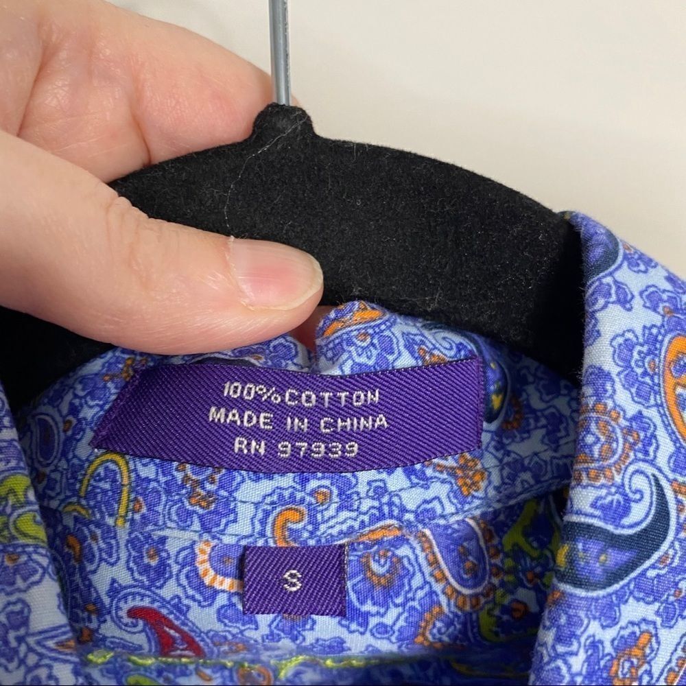 Alan Flusser Blue Paisley Button Up‎ - Picture 9 of 9